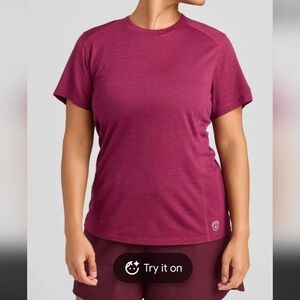 allbirds Women's Natural Run Short Sleeve Tee in Crimson